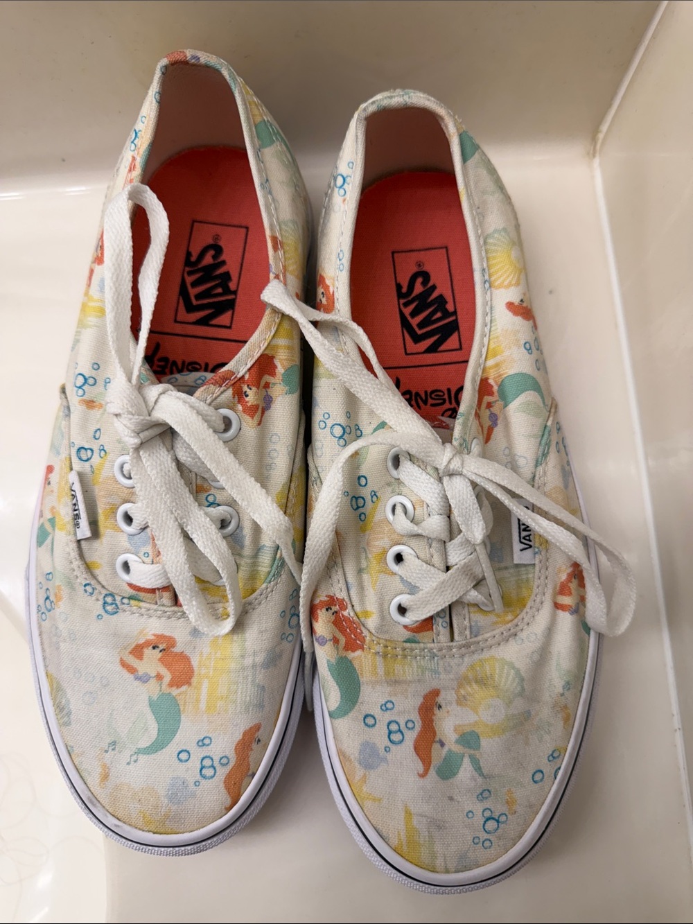 Vans Kids Mermaid Canvas Sneakers - White/Red/Green/Yellow